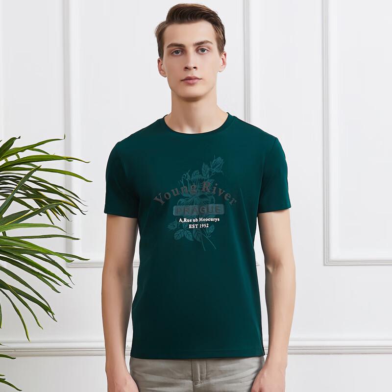 

Мужская однотонная футболка с круглым вырезом YOUNG RIVER XL