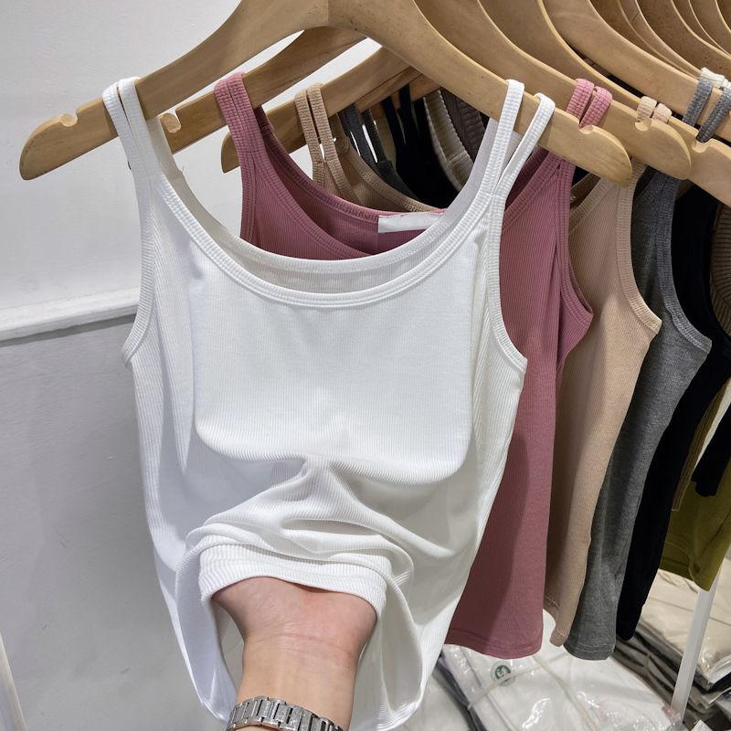 Modal Cotton Summer New Slim Fit Backpack with Camisole Vest Women's Suit for Inner and Outer Wear Base Shirt Top