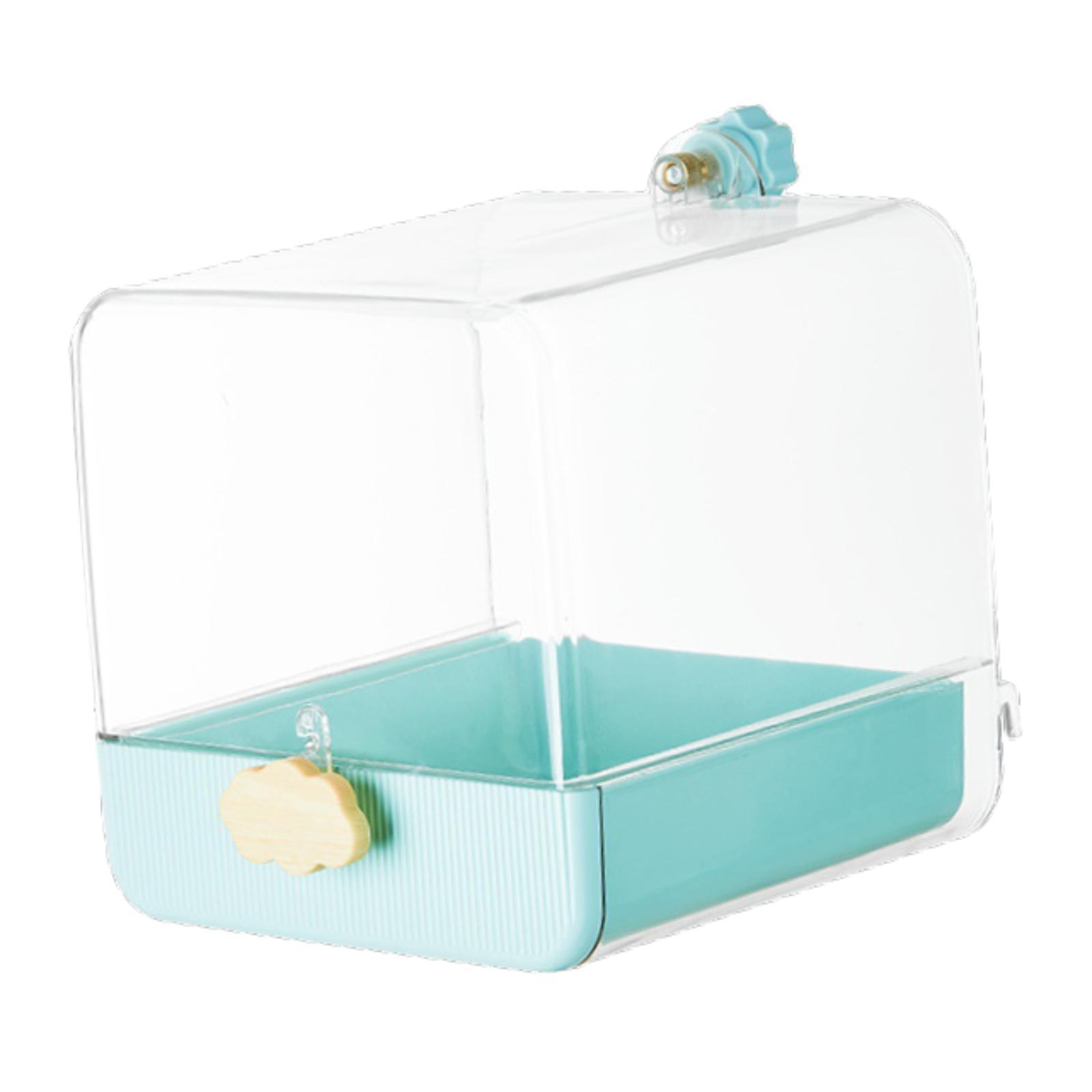 Bird Bath Box Caged Parrot Bathing Tub Cage Accessory with Bottom Drawer Parrot Bath House for Canary Lovebirds Budgie