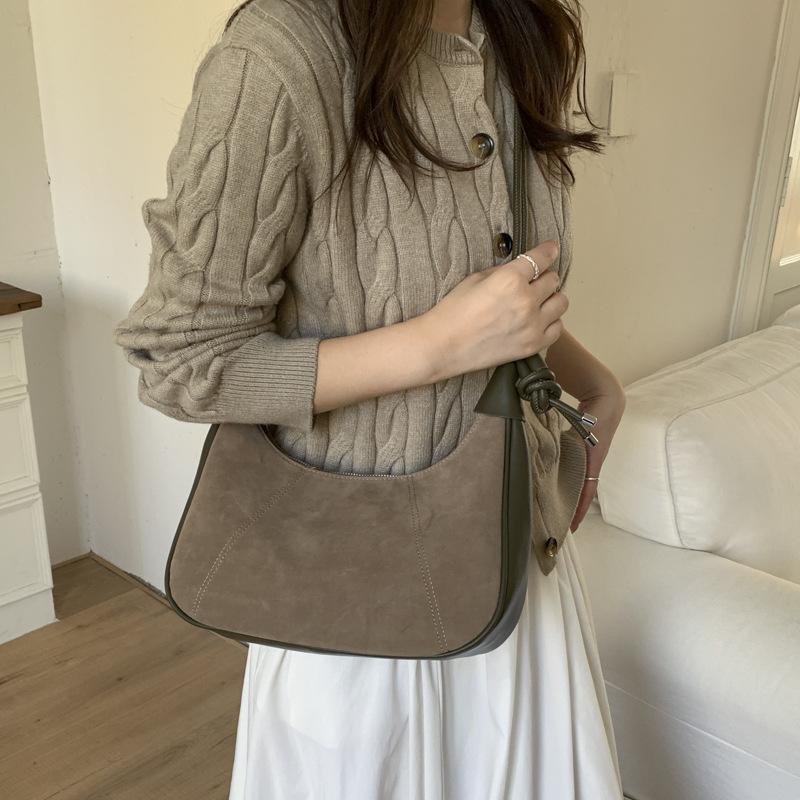 Vintage Maillard Bag Women's Autumn and Winter 2025 Fashion High-end Shoulder Bag Large Capacity Messenger Dumpling Bag