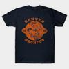 Herren Schwarzes Print-T-Shirt Denver Broncos Retro-Stil No-Cut Transferpapier-Druck Baumwoll-T-Shirt