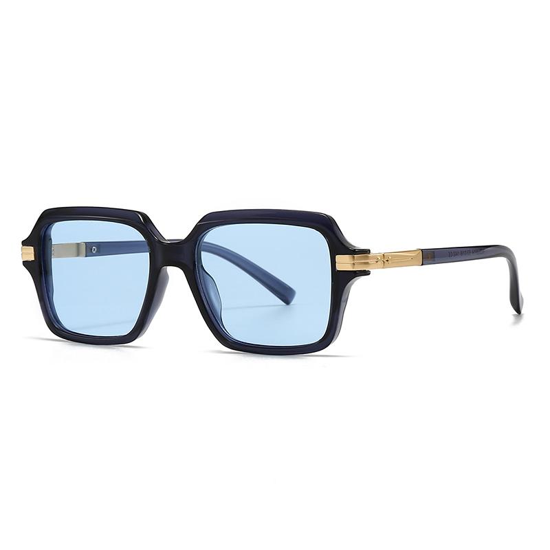 

New European and American Style Men s Aviator Glasses Retro Double Bridge Square Frame Sunglasses Cross-Border Ready Stock 62014