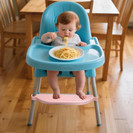 Adjustable High Chair Footrest Non-Slip Plastic Step Stool for Toddlers