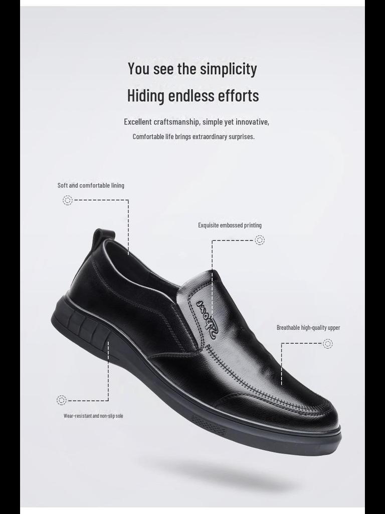 Herren Slipper Businessschuhe aus Leder: Weiche Sohle, vielseitig, lässig, plus Samt für Komfort, ideal zum Autofahren.