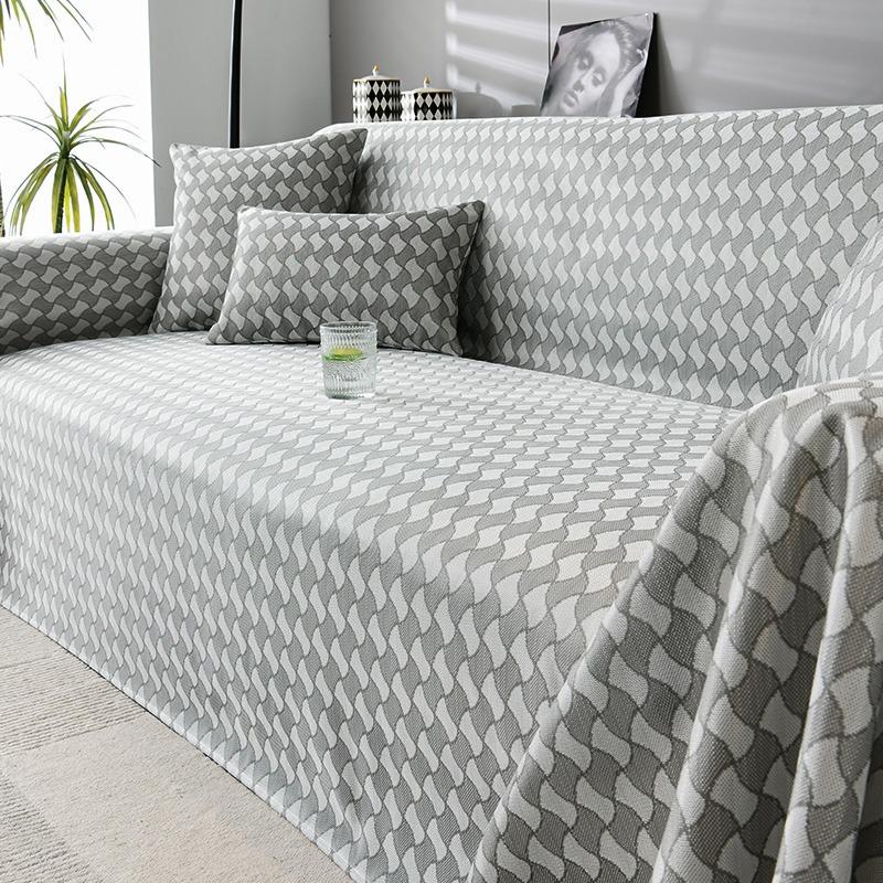 Summer Ice Silk Sofa Cover Cloth Simple And Light Luxury Advanced Sense A Whole Non -Slip Full Cover Towel Modern High -End Sofa Towel