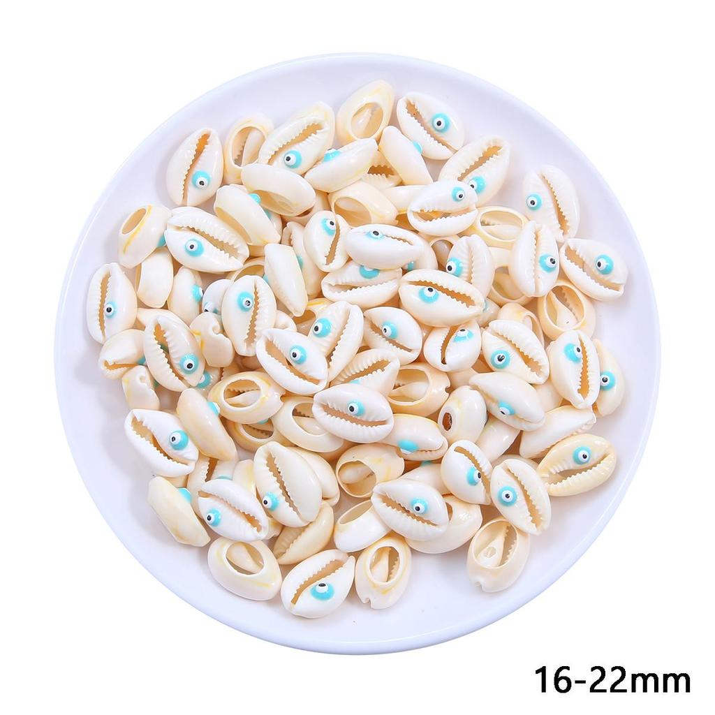 16-22 mm 10 stk Natural Sea Shells Eye Løse Perler DIY Halskjede Armbånd Tilbehør
