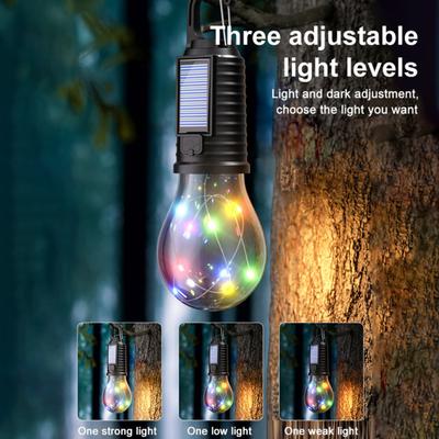 Solar Camping Light 3 Modes Adjustable IPX4 Waterproof Rechargeable Outdoor