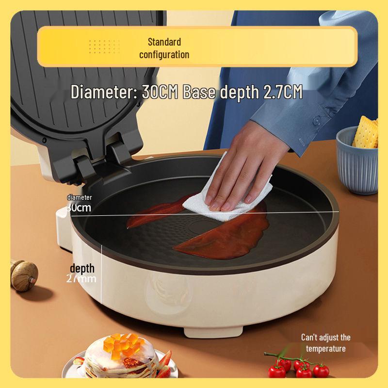 Улучшенная двусторонняя электрическая сковорода с хот-потом White 30cm [2.5cm Deep] No Temperature Control