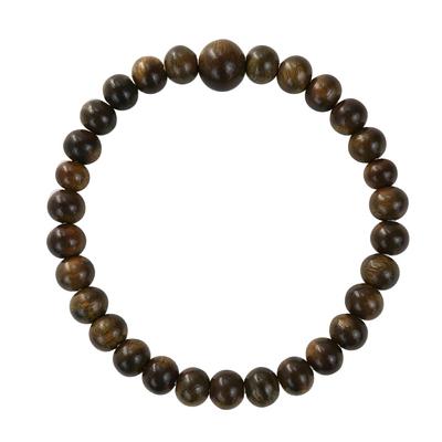 Green Sandalwood Rosary Bracelet, 8mm Beads, 18cm