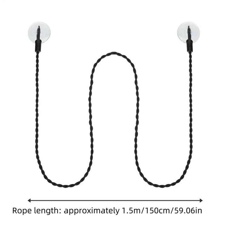 Camping Clothesline Clothing Lines With Strong Suction Cups Foldable Anti-Slip Hook Windproof Heavy Duty Wire For Bathroom