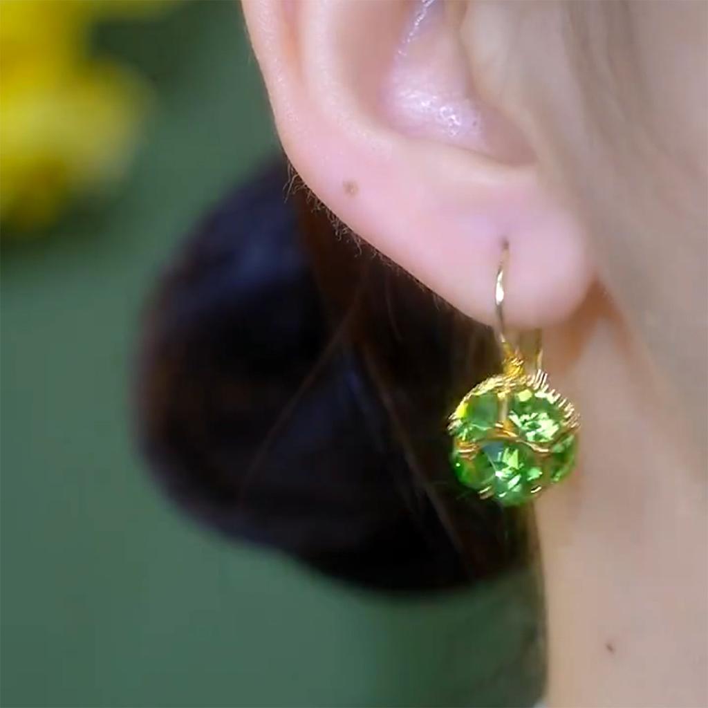 Green forest earrings