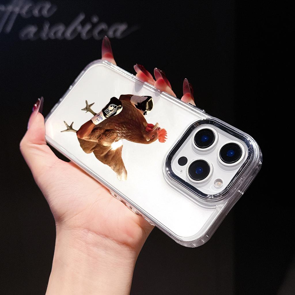 Phone Case for iPhone 17 17E 16 16E 15 14 13 12 11 Air Pro Max Plus Funny Chicken Meme Anti-Scratch Slim Fit Protective Cover