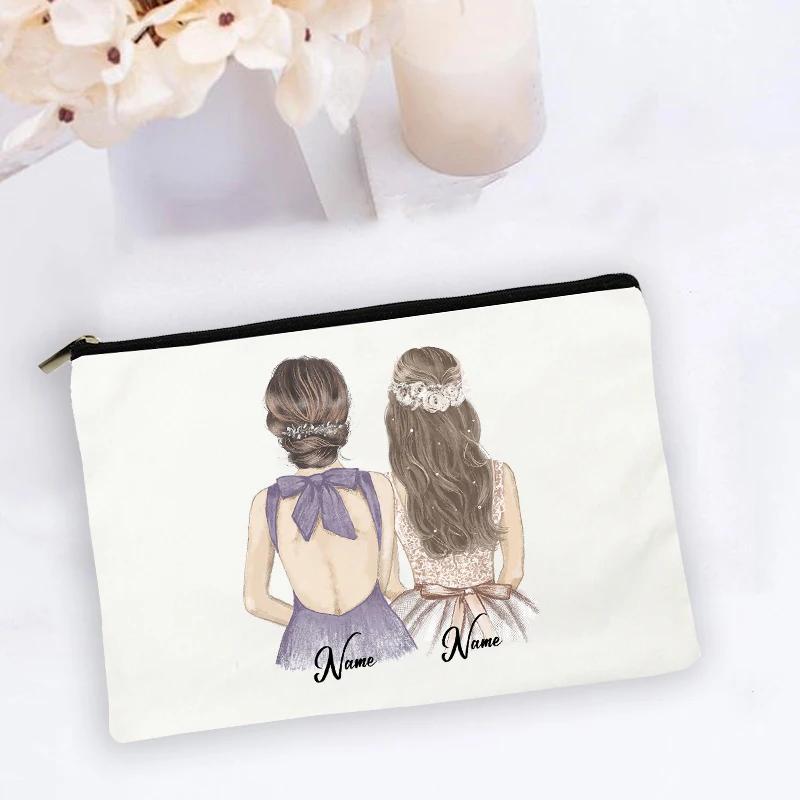 

Personalised Makeup Bag Custom Name Cosmetic Bags Travel Toiletry Organizer Bride Storage Make Up Case Wedding Bridesmaid Gifts