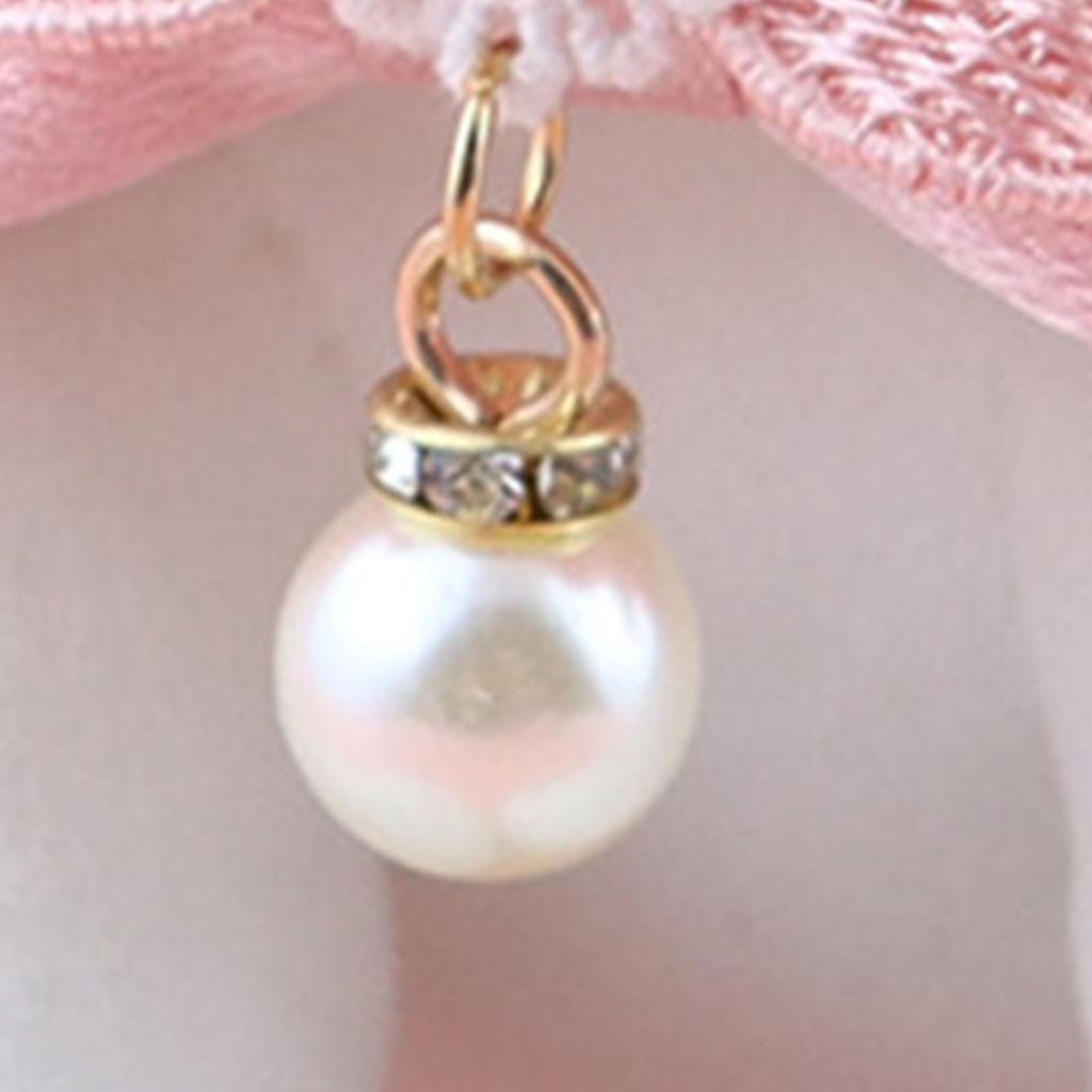 Pet Collar Adjustable Soft Wearable Cute Fashionable Cat Bow Tie Collar for Daily Walking Party Pearl Pendant Bow