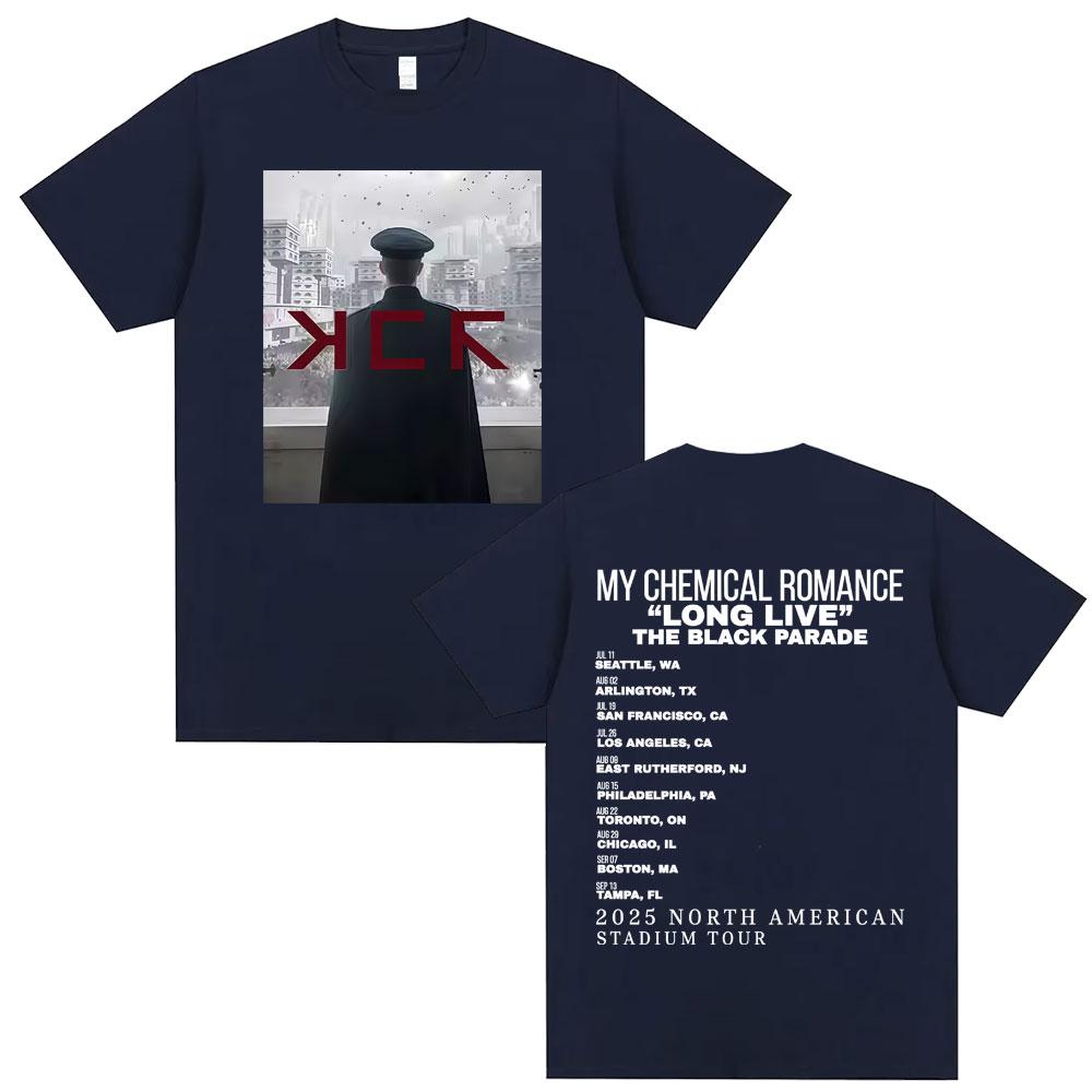 2025 Summer Punk Band Long Live My Chemical Romance Black Parade Tour Tshirt Gothic Emo Super Shortsleeved Cotton