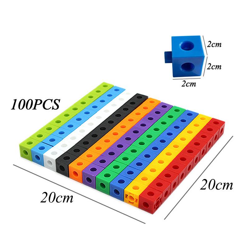 Montessori Rainbow Link Cubes Educational Toys Boxed Card Set Math Counting Learning Stacked Blocks Sensory Games Children Toys