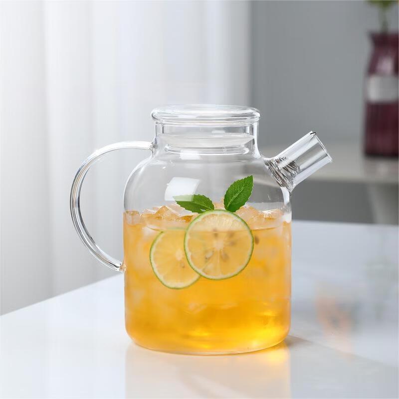 Bamboo Lid Heat-Resistant Glass Water Pitcher