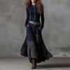 Abito elegante alla moda a maniche lunghe da donna