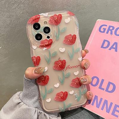 Mooie bloem schattige bloemen schokbestendige bumper telefoonhoes voor iPhone 14 Pro Max 13 11 12 14 Plus transparant helder zachte achterkant