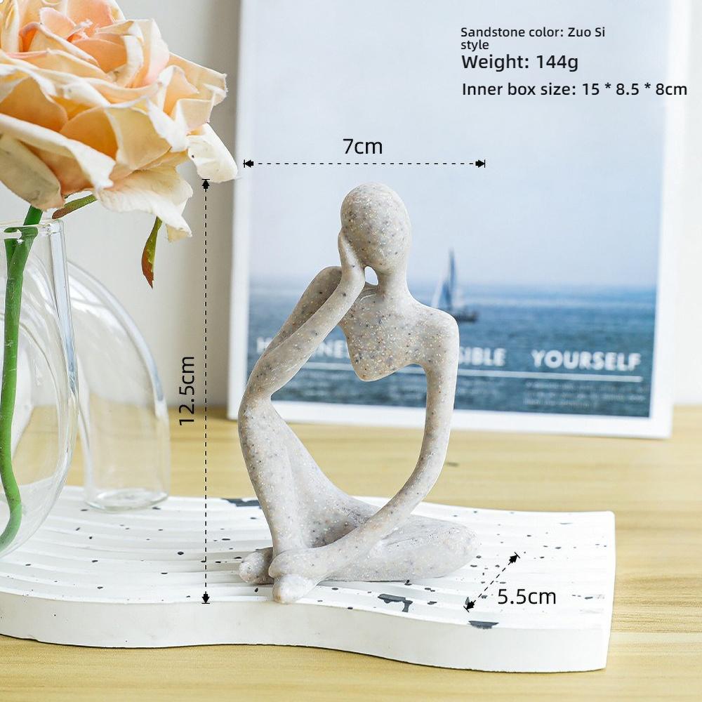 Modern Minimalist Resin Sculpture, Relaxed Character Statue Personalized Custom Name Home Desk Decor