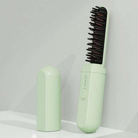 Portable Cordless Hair Straightener Brush 3 Temp Adjustable Fast Heating USB