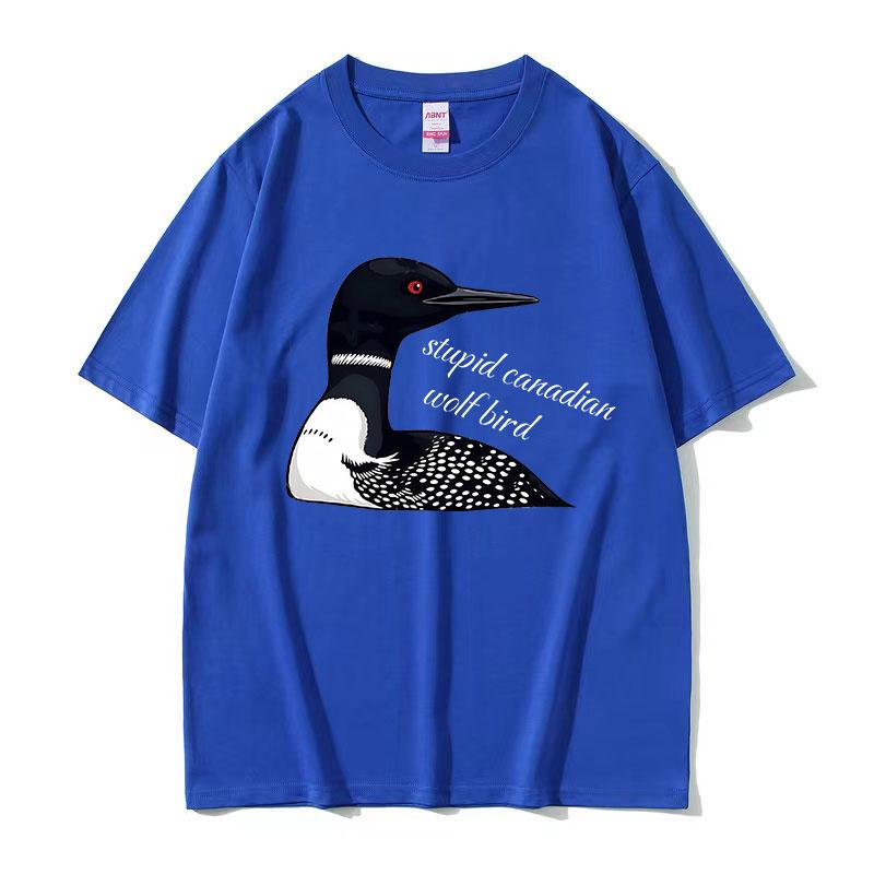 Dummer Kanadischer Wolf Vogel Lustiges Meme T-Shirt Erhitzte Rivalität Filmfan Geschenk Kurzarm T-Shirts Herren Damen Freizeit Baumwoll-T-Shirt