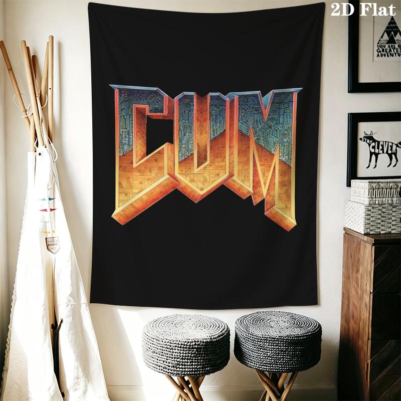 Doom Wall Tapestry Aesthetic Wall Hanging Printed Fabric Blanket Decorative Tapestries for Bedroom Living Room Home Decor