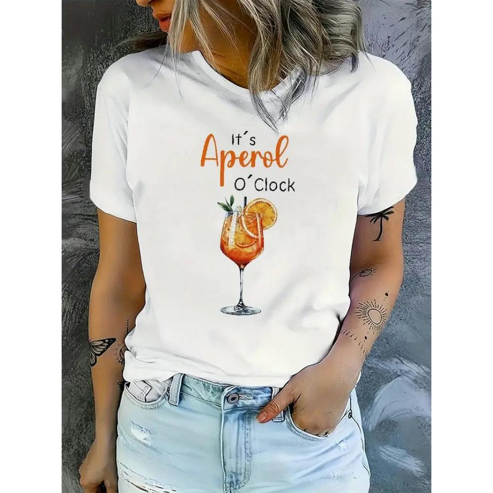 

Women s Crew Neck T-Shirt Casual Short Sleeve Letter Print Spring Summer Top Tee T Shirt Women Clothes M