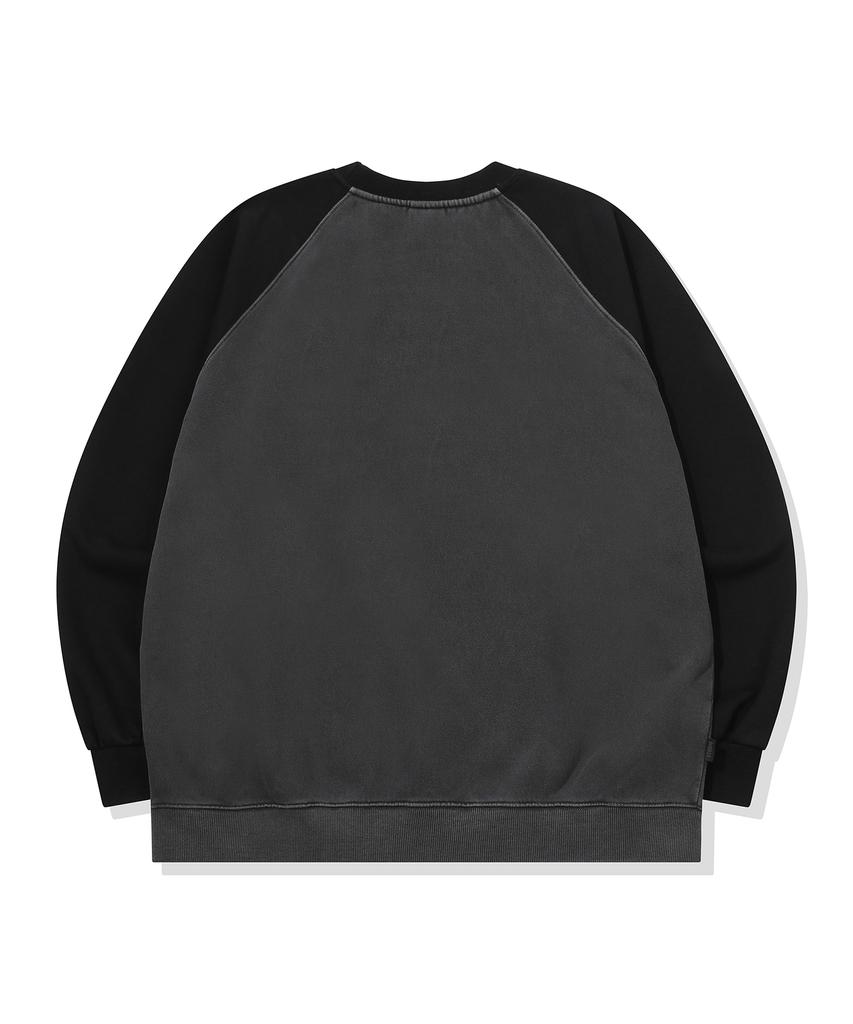 CPGN STUDIO Falling Cat Raglan Pigment Sweatshirt Smoke Black
