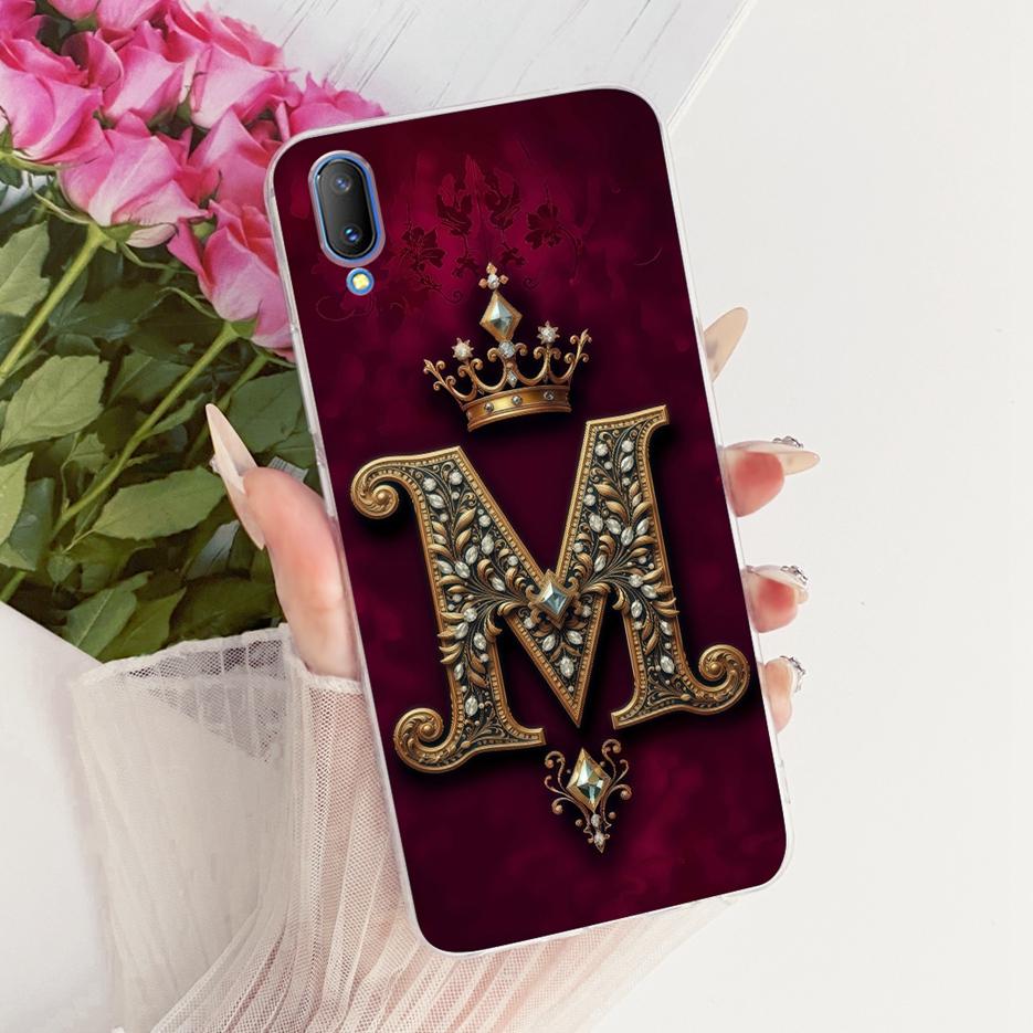 For Vivo V11 V11i Case 1804 1806 1814 Luxury Crown Letters Cover Soft Slim Phone Case For Vivo V11 Pro V 11 i VivoV11 Funda Bags
