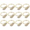 12 PCS Rhinestone Decoration Leaf Napkin Holders Gold Napkin Holder Napkin Ring Set  Holiday Decor