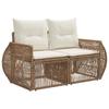 Garden Sofa 2 Seater Beige Poly Rattan