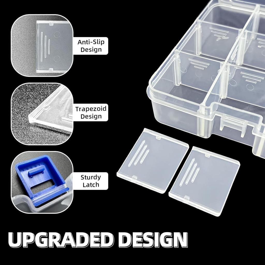 DUOFIRE Accessory Small Item Storage Transparent Sturdy Parts Fishing Beads Small Miscellaneous Container Set of Lid Storage, Case, Box, Organizer,