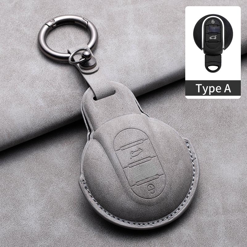 Leather Car Remote Key Case Cover for BMW Mini Cooper F55 F56 F57 F54 F60 JCW Clubman Countryman Car Key Fob Holder Accessories