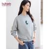 Yuzhaolin Women's Letter Print Round Neck Sweatshirt