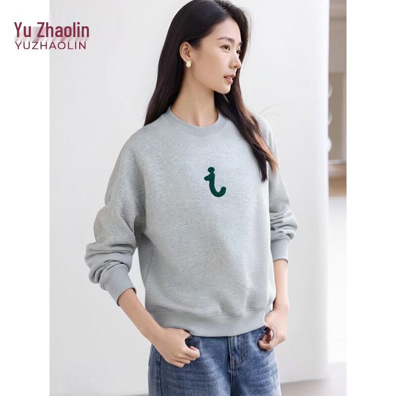 Yuzhaolin Women's Letter Print Round Neck Sweatshirt