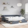 Extendable Daybed with Drawers Dark Grey 90x200 Cm Velvet