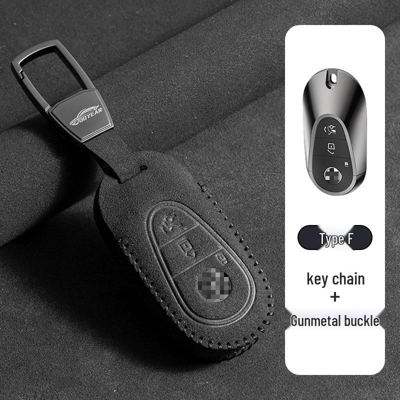 Mercedes-Benz E300L Key Cover: Suede Grade with Buckle for Men's C260LC200L GLC/GLB220