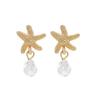 Starfish Earrings for Women Beachy Seashell Earrings Faux Pearl Dangle Earrings for Summer Beach Vacation Date Party