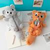 Plush Doll Cat Pen Bag Cute Design Stationery Bag INS Plush Pencil Bag  Makeup Storage