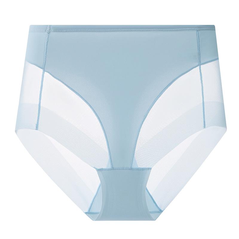 High Waist Sheer Mesh Patchwork Seamless Breathable Slim Tummy Control Women Briefs