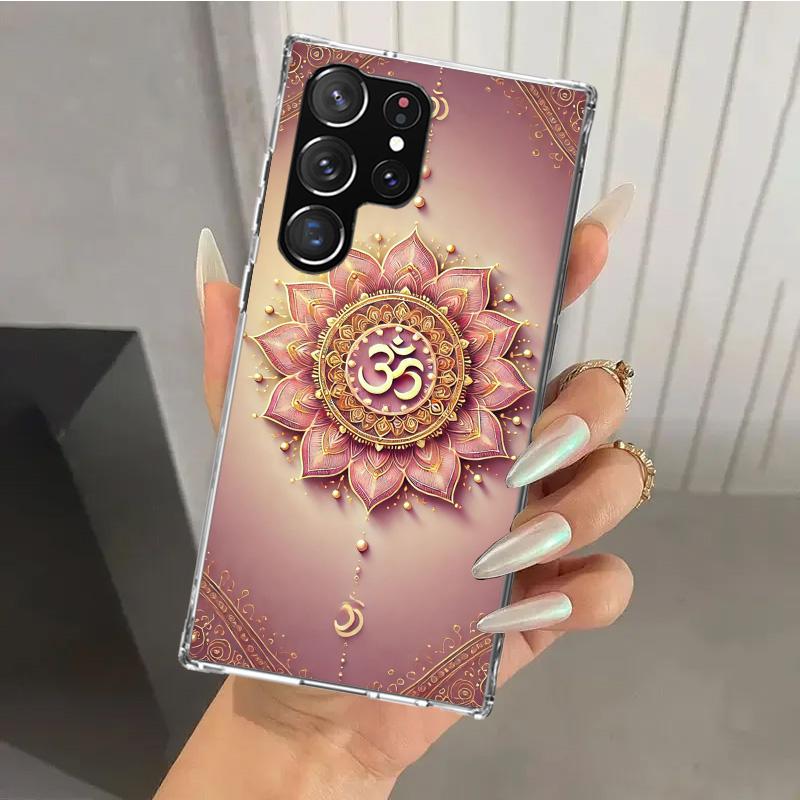 Coque de téléphone Mandala Chakra Insist Yoga pour Samsung Galaxy S26 S24 S23 Ultra S25 Edge S22 S21 Plus S20 FE + Coque souple imprimée