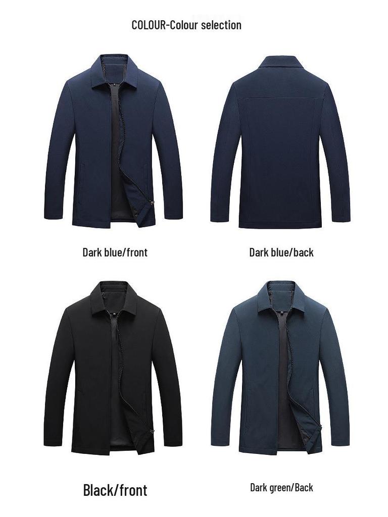 2023 Men's Spring Casual Business Jacket - Middle-Aged Fashion Trend, Turn-Down Collar