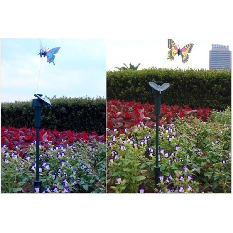 Vanki Solar Yard Stake Fluttering Insects Solar or Battery Powered 5 PCS Butterfly