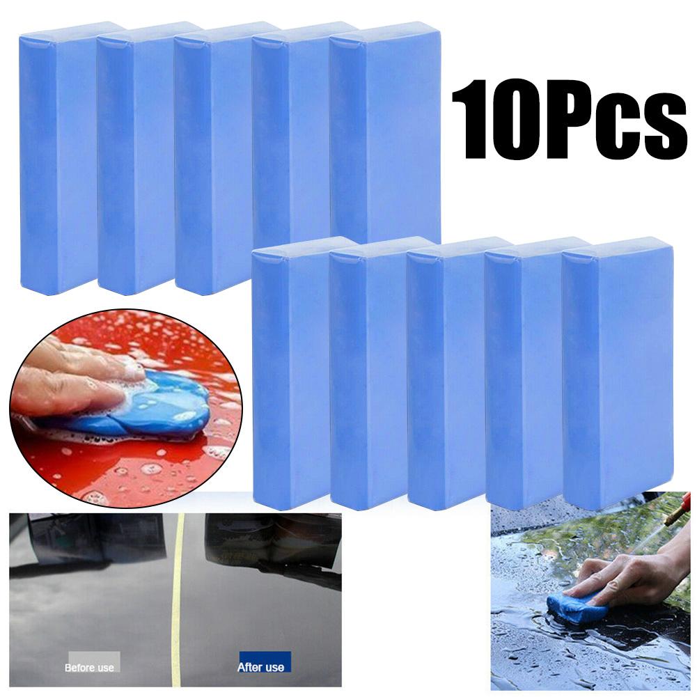 3/6/10PCS Clay Cleaning Bar Car Detailing Waxing Polish Treatment Fine Grade Blue Strong Clay Cleaning Volcanic Grinding Mud
