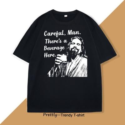Mens Designer Clothing T Shirt There's A Beverage Here Beer T-shirt Vintage Cotton Short Sleeve Tshirt Loose Round Neck Summer