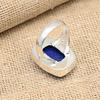 Lapislazuli-Edelstein, handgefertigter Ringschmuck aus 925er Sterlingsilber