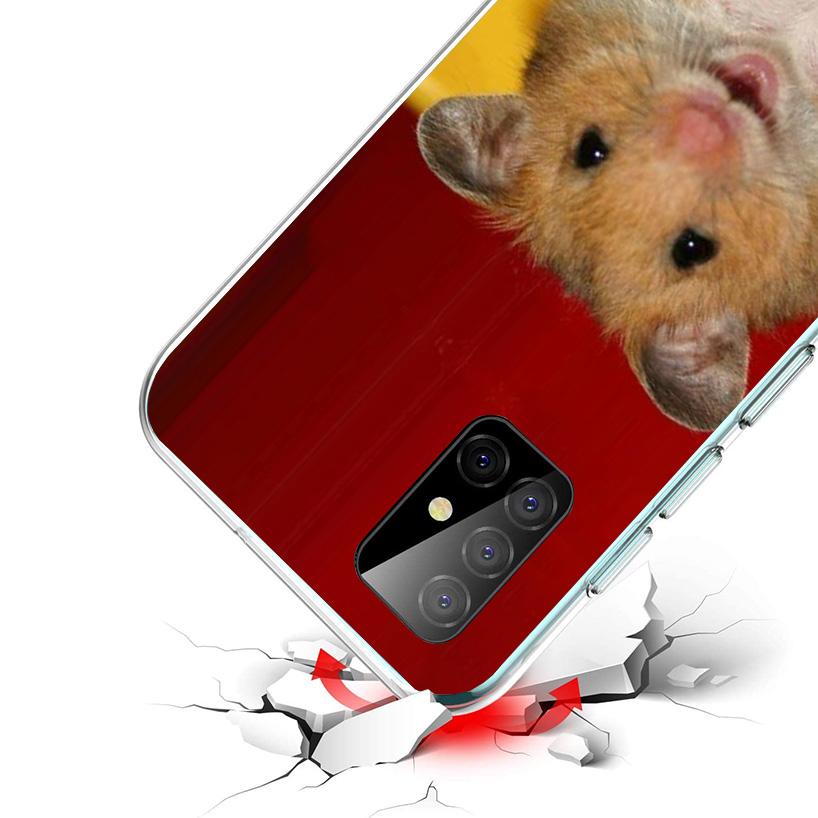 Cute Lovely Pet Hamster Cover Phone Case For Samsung Galaxy A12 A22 A32 A52 A72 A02S Phone Case Note 20 Ultra 10 S10 Plus A51 A7