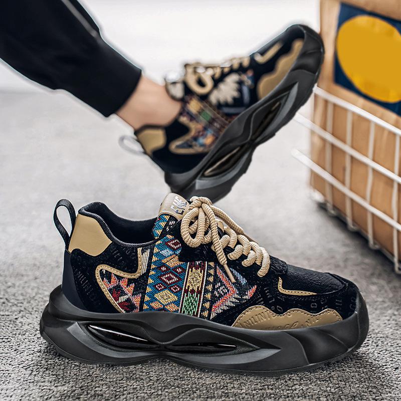 2025 Men's Platform Shoes New Fashion Heightening Casual Shoes Comfortable Shock Absorption Non-slip Sneakers Tenis Masculino