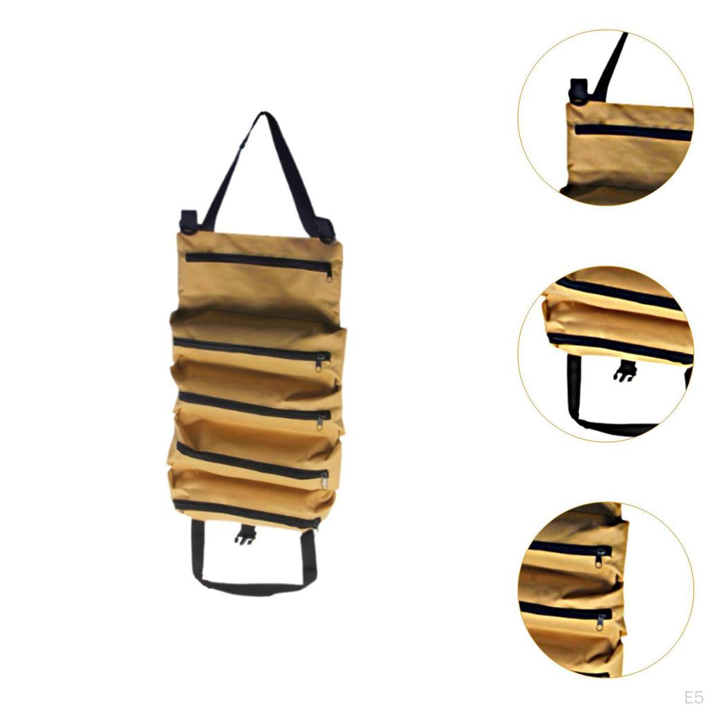 Electrician Tool Bag Roll Multi Pockets Storage Case for Maintenance Workers